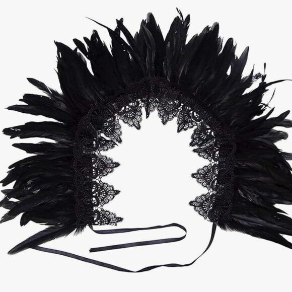 Gothic Natural Feather Cape Shawl Shoulder Wrap - Picture 2 of 6